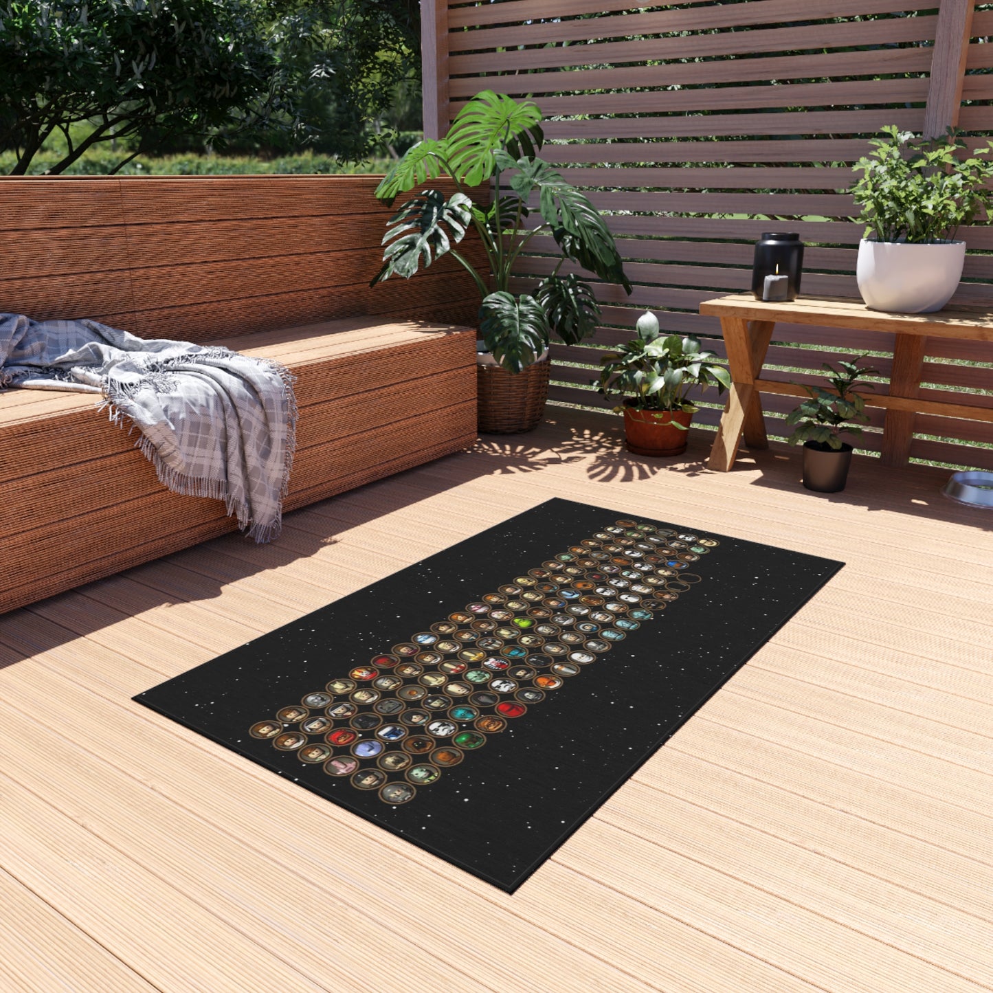 Character Icons Outdoor Rug